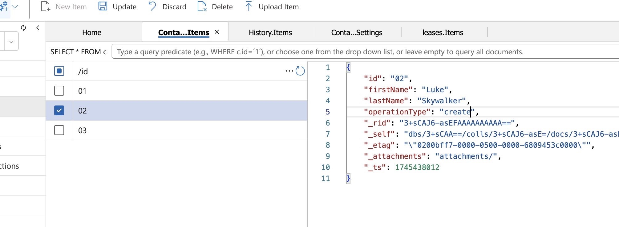 Change Feed Create 2