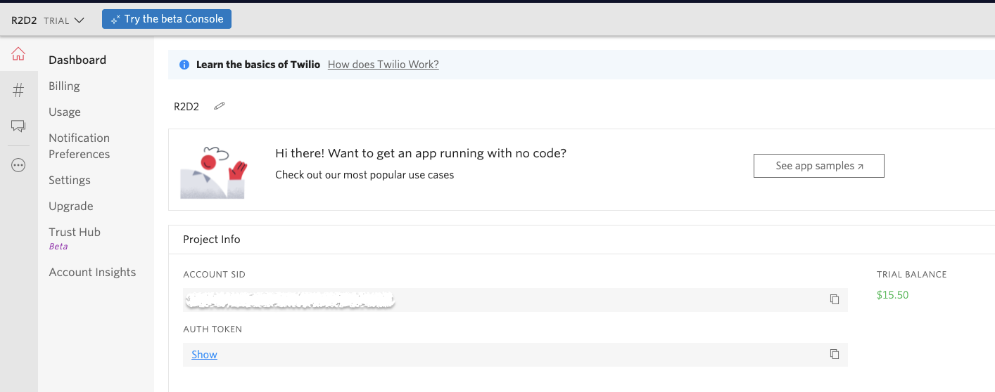 Twilio Account