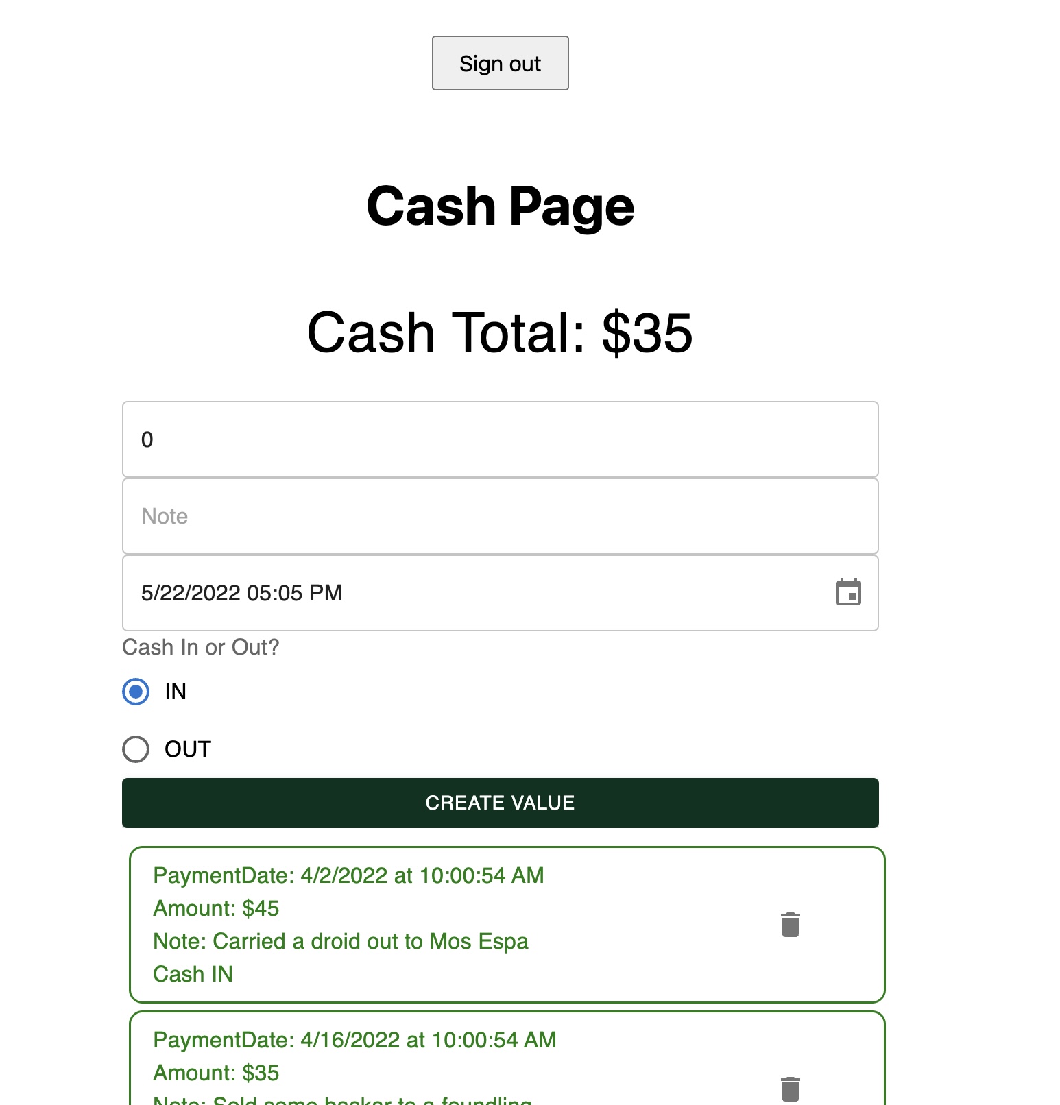 Sample projects page images